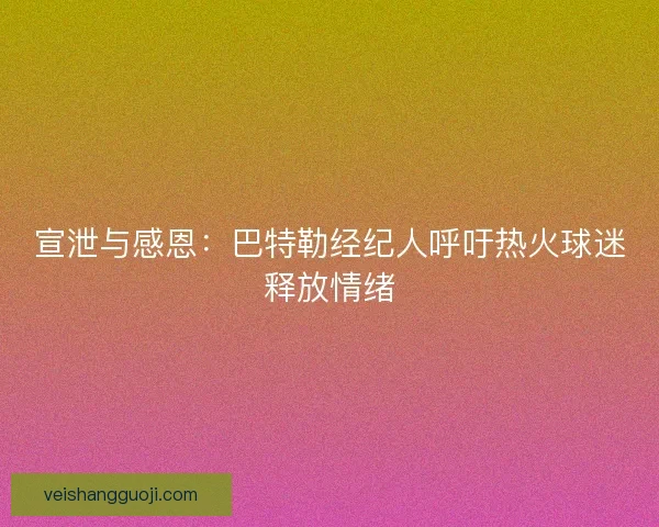 宣泄与感恩：巴特勒经纪人呼吁热火球迷释放情绪